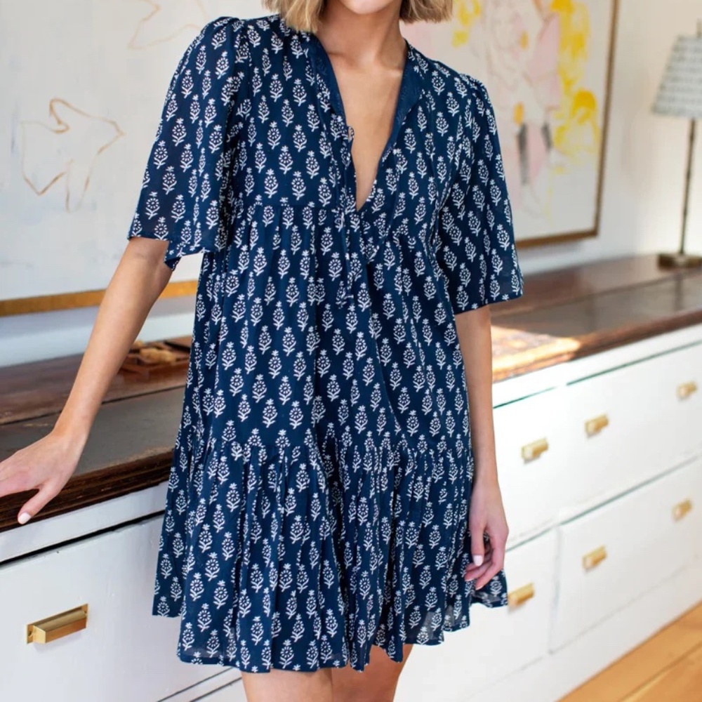Emerson Fry India Collection - Isla Dress, Marguerite Blue Organic (M/L)